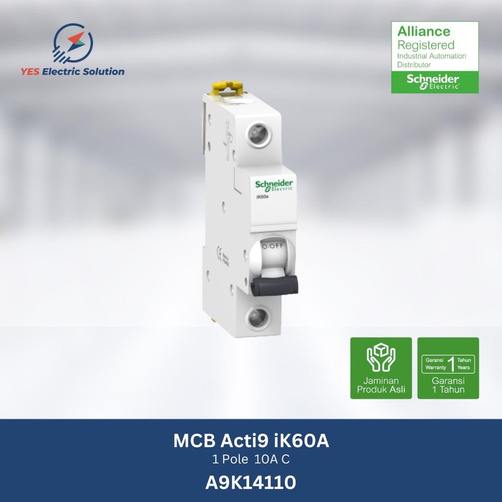 MCB Schneider Acti9 ik60a 1 เสา 1P 10A 4.5Ka - A9K14110