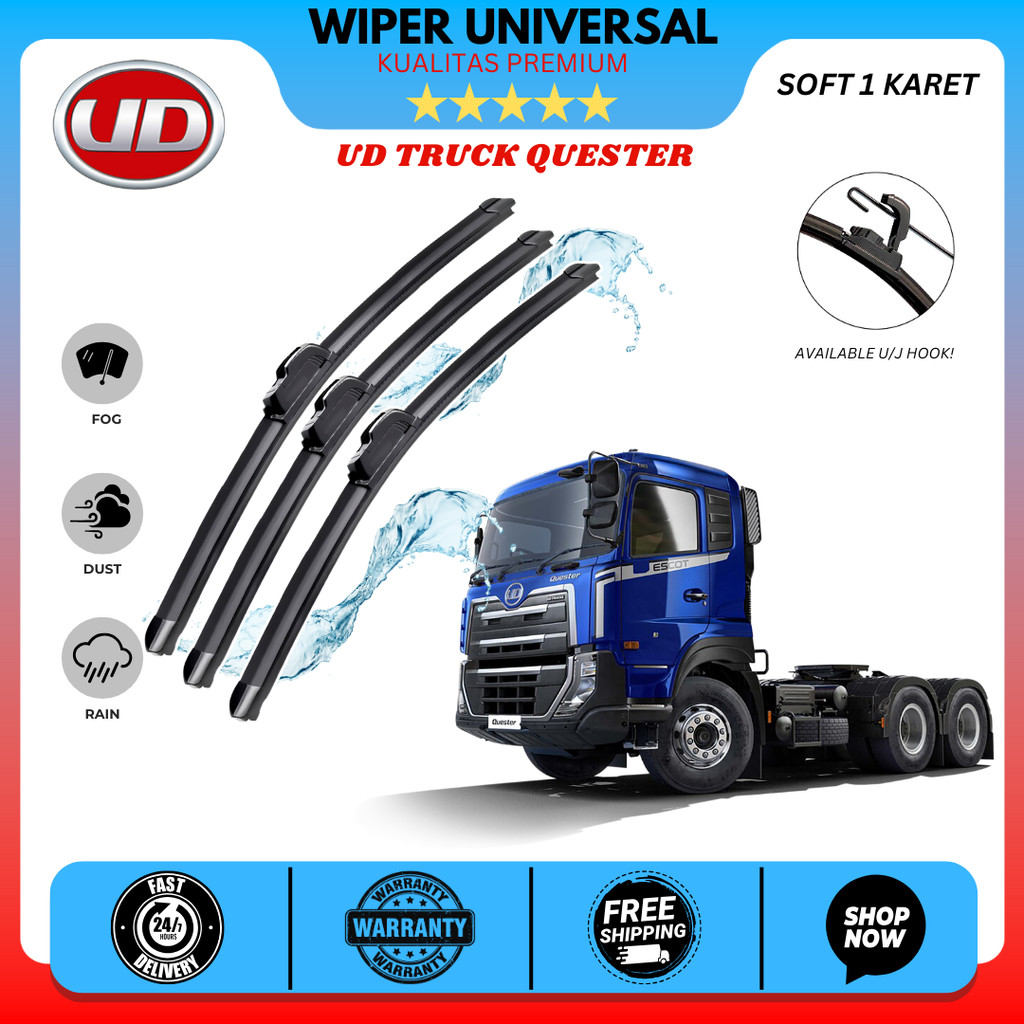UD Trucks Quester ที่ปัดน้ําฝนไร้กรอบสําหรับกระจกรถยนต์ ชุดเดียว ซ้ายและขวา