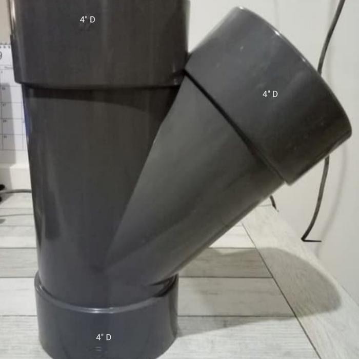Tee Y 45 Rucika 4" นิ้ว DIY PVC / Y สาขา / TY 45 องศา DD 4"