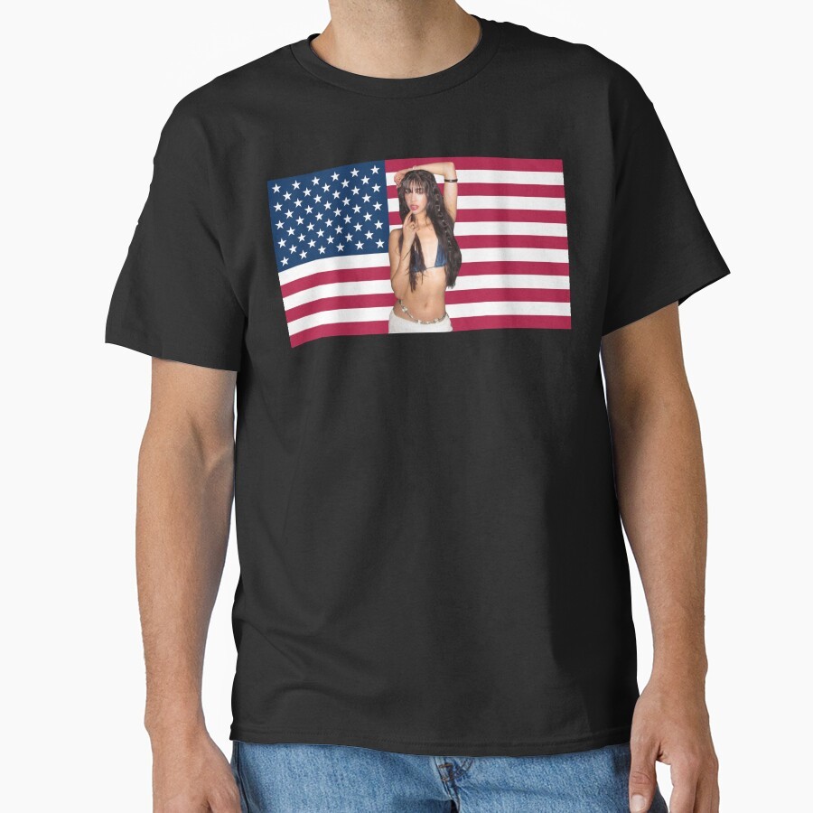 Katseye Sophia Classic American Flag T-Shirt เสื้อยืดคอกลม Unisex ไม่ซ้ําใคร สร้างสรรค์ ทันสมัย และเ