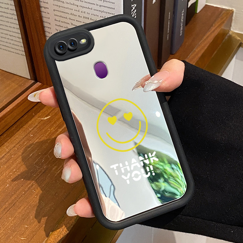 HP Casing OPPO F9 F9 Pro A7x Realme 2 Pro Realme U1 Case Casing Colourful Smiley Face Pattern HP Sil