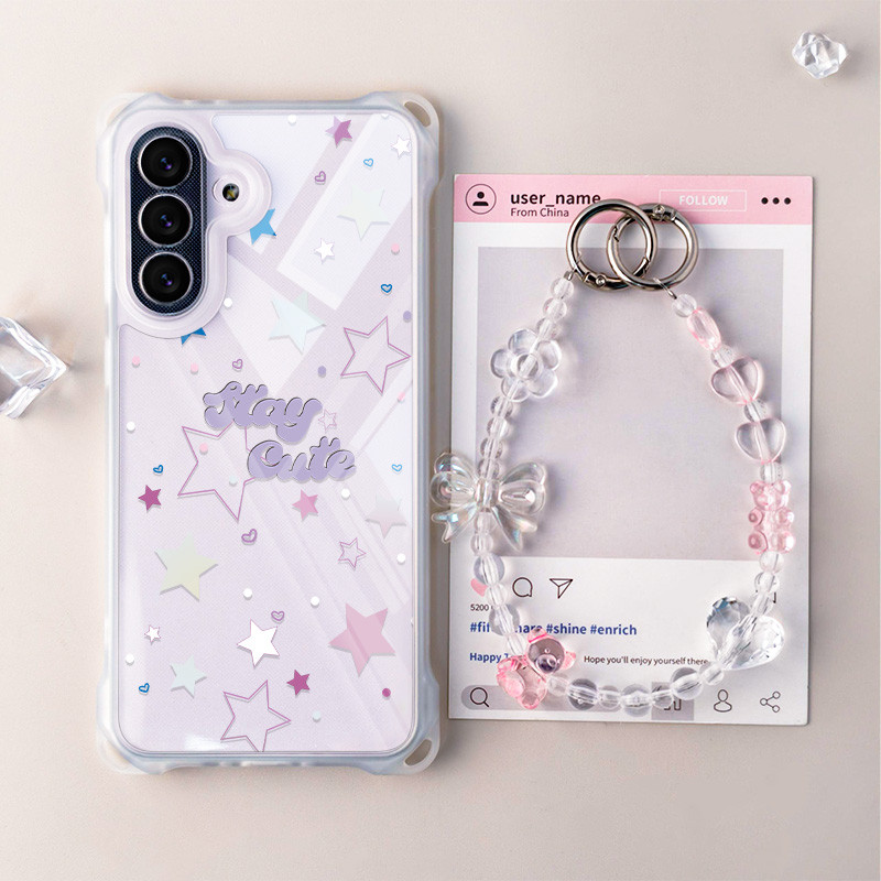 GANTUNGAN HP Starเคสโทรศัพท์ + ไม้แขวนเสื้อสําหรับIphone 13 Pm 17 Pro Max 14 Pm 15 16 Pro Max 11 Pro