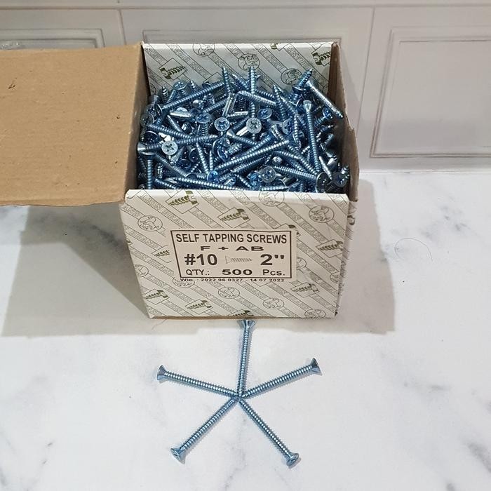 Jf สกรู 10X2 "Fh/Skrup สกรูแตะ F + Ab 10 X 2" 500 ชิ้น