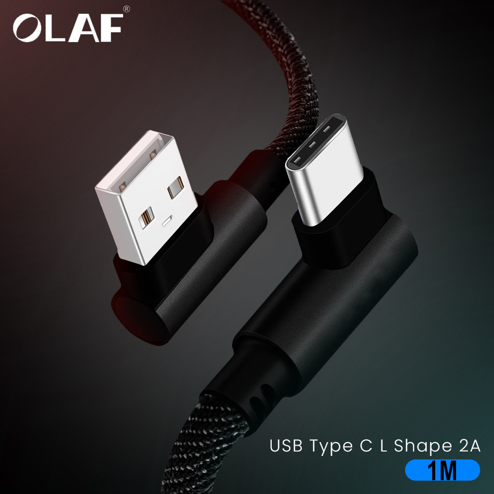 Yi Mart สายเคเบิลข้อมูล USB Type C มัลติฟังก์ชั่นรูปตัว L 2A 1M