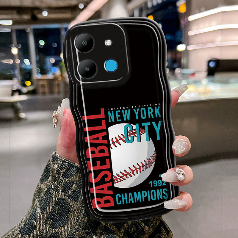 เคสโทรศัพท์ HP สําหรับ Infinix Smart 7 Smart 7 HD Case Cream Wave Clear Softcase ซิลิโคนเบสบอล Cesin