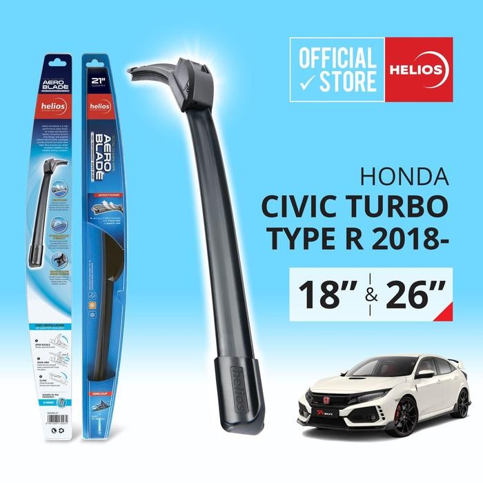 HONDA CIVIC TURBO TYPE R WIPER (2 ชิ้น) ปี 2018 สหราชอาณาจักร. 26" & 18" เฮลิโอส
