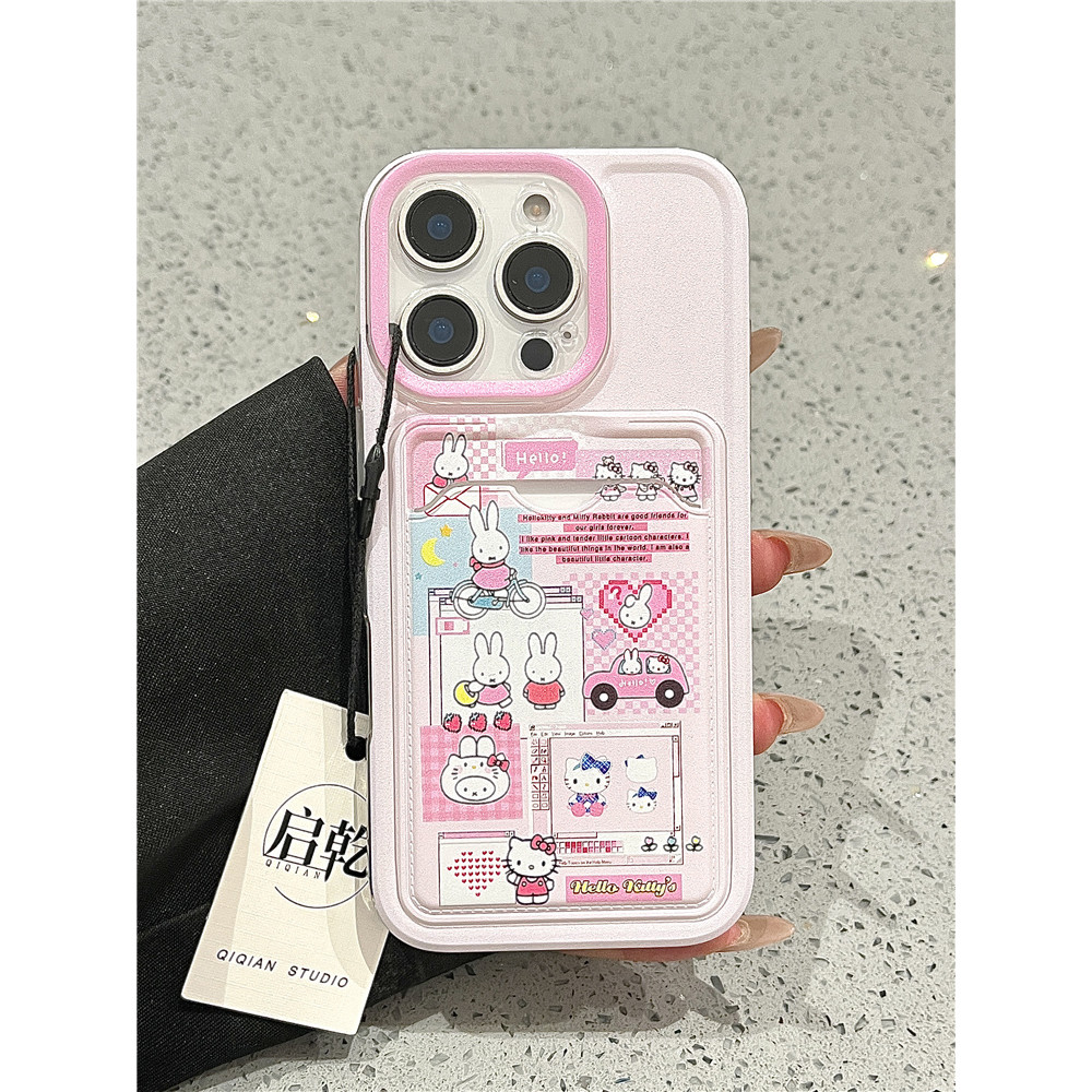 HP Halo Kitty Beautiful Card Holder Strap Xiaomi 15 14T Pro Poco C71 X7 Pro 5G C75 M5 X6 Pro 5G 12 L