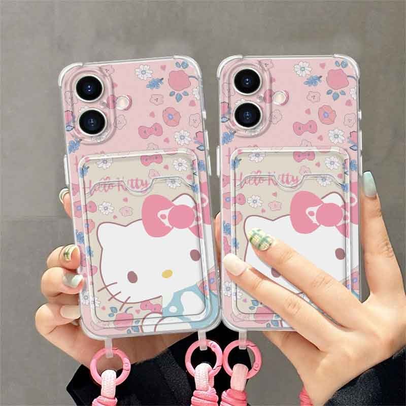 ล่าสุด Halo Kitty Card Holder ปลอกที่ไม่ซ้ํากัน Xiaomi 15 Poco C71 X7 Pro 5G C75 14T Pro M6 Pro 5G M