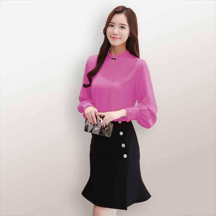 (Allthebest) เสื้อเชิ้ตแขนยาวสไตล์เกาหลีล่าสุด - Jfashion New Harina