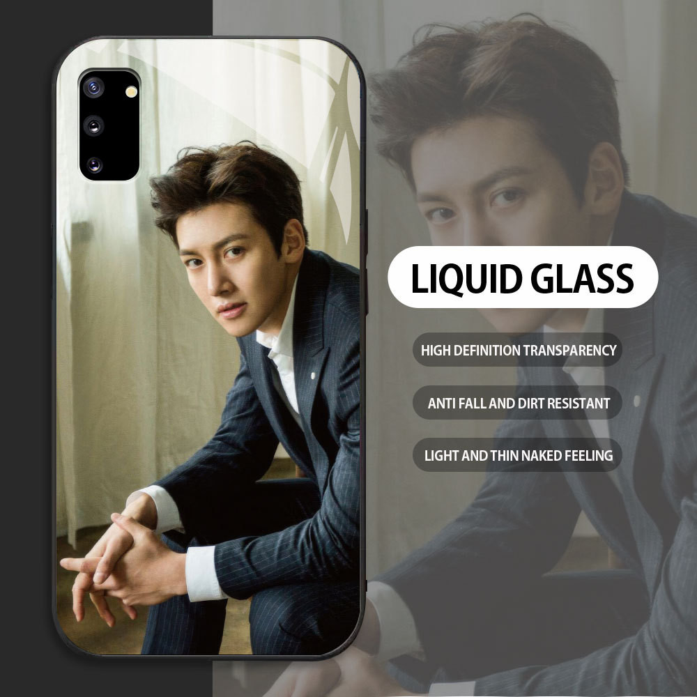 เคสกระจกนิรภัยสําหรับ Samsung Galaxy NOTE 9 10 Plus Pro Ji Chang Wook HP Casing Custom Cover + Lanya