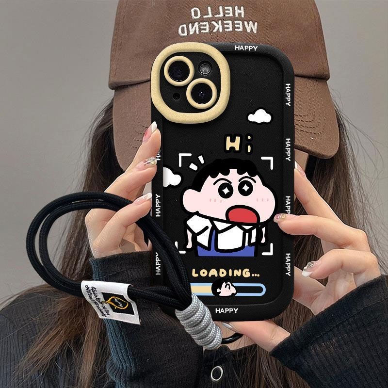 Crayon Shin-Chan Strap Casing Samsung A16 5G A06 A36 A26 S25 Plus S25 Ultra A15 A56 A55 A54 A52Ss23 