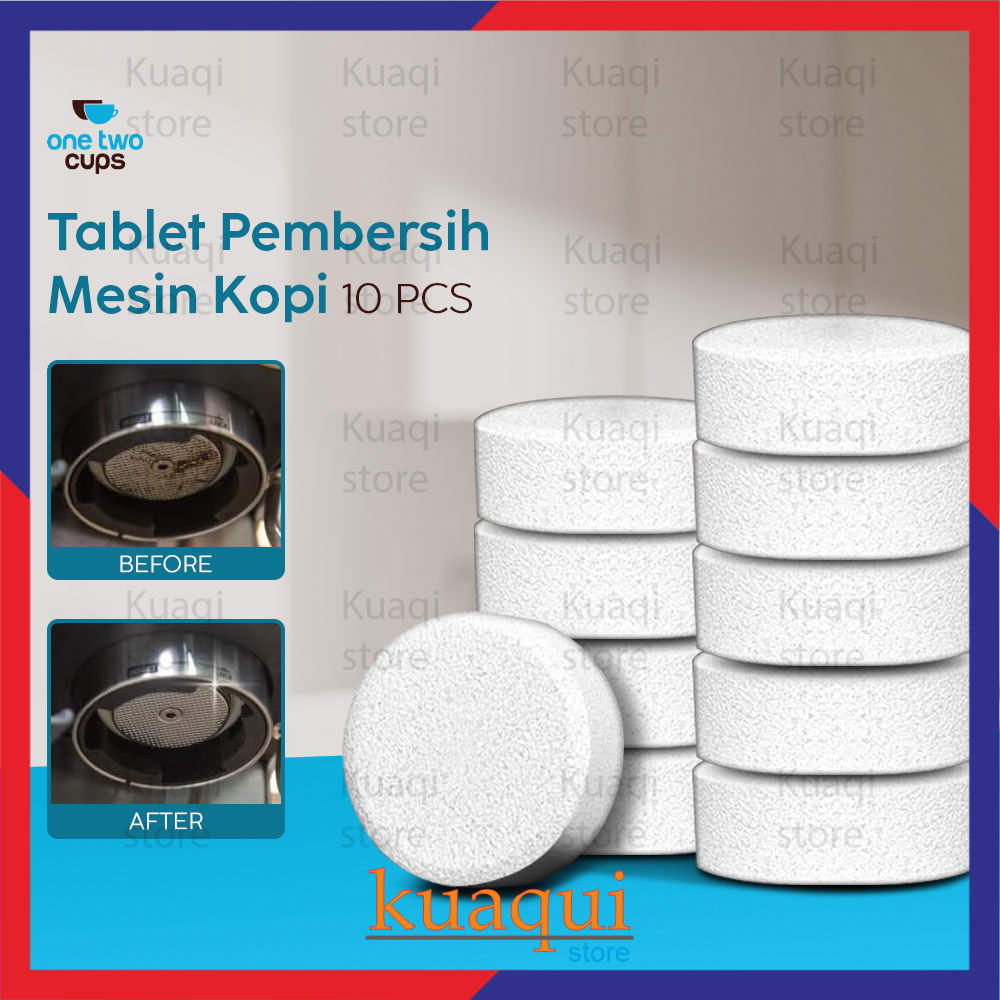MESIN KUAQUI เม็ดทําความสะอาดเครื่องชงกาแฟ 10 ชิ้น ONE TWO CUPS CJ129