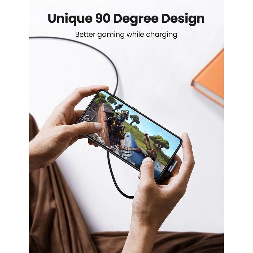 Ugreen USB-C to C L-shaped 100W สายถัก Alluminum Shell 2m 70645