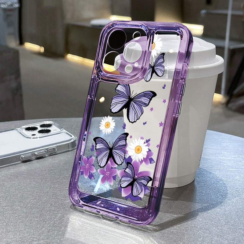 Starmoon ดอกไม้ผีเสื้อกรณี Vivo Y21D Z10R 5G V60 Lite V60 Y400 Y28 Y29 5G V50 V40 Lite Y19S Pro V27 