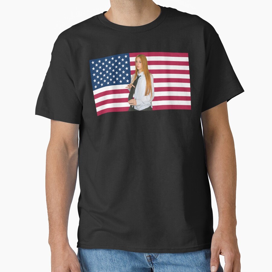 Katseye Megan Classic American Flag T-Shirt เสื้อยืดคอกลม Unisex ไม่ซ้ําใคร สร้างสรรค์ ทันสมัย และเท