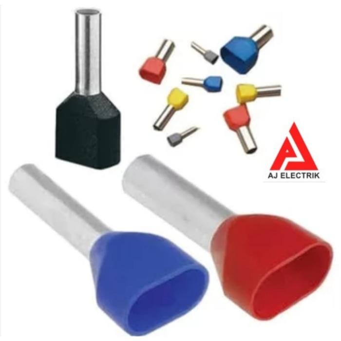 HIJAU Skun Twin Ferrule 2X6Mm Te6014 / สายฉนวนคู่ สีเขียว พร้อมส่ง