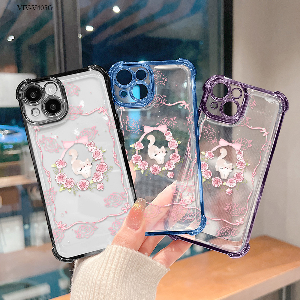 VIVO V40 V15 Lite 4G 5G กรณีการ์ตูนปลอก Hp Kesing ป้องกันเลนส์ S3-0800