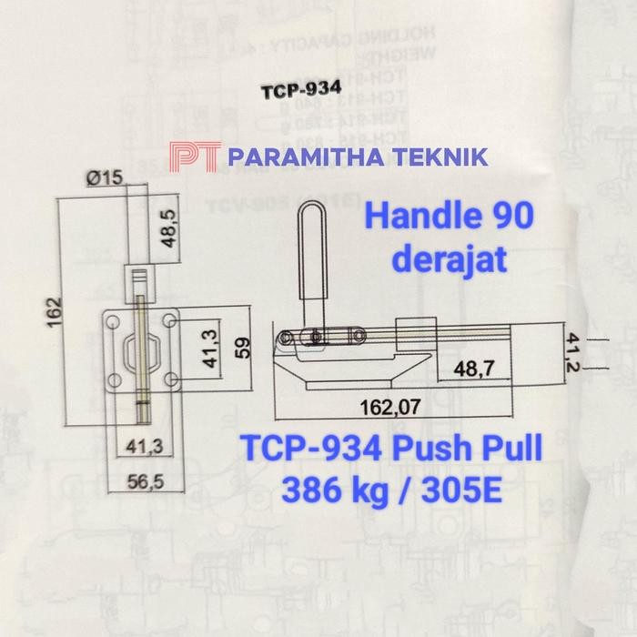 TOGGLE CLAMP PUSH PULL 3896 KG TCP 934 / TCP-934 WIPRO