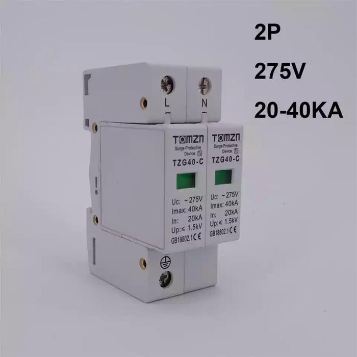SPD AC 2P 20KA ~ 40KA 275V Surge Protector แรงดันต่ํา Arrester