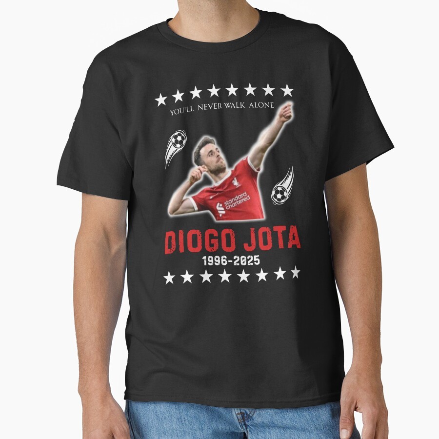 Diogo Jota Classic T-Shirt Diogo Jota Unisex O-Neck เสื้อยืดแขนสั้นพิมพ์เสื้อ Tee Tops, เหมาะสําหรับ