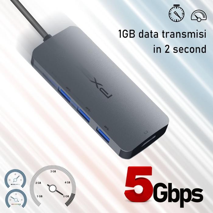 ฮับแปลง Type C เป็น Hdmi Ios Android Windows 5 In 1 Px Uch15