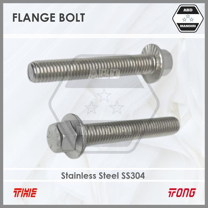SS304 Flange Bolt M8 X 45 (SUS304 A2-70 Flange Bolt Stainless) M8x45 / 8x45 / Cap Bolt 8 x 45