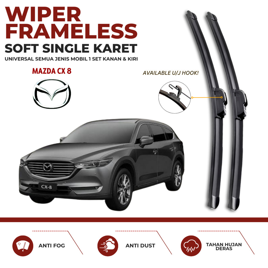Mazda Cx-8 Banana Frameless Wiper หนึ่งคู่ ซ้ายและขวา