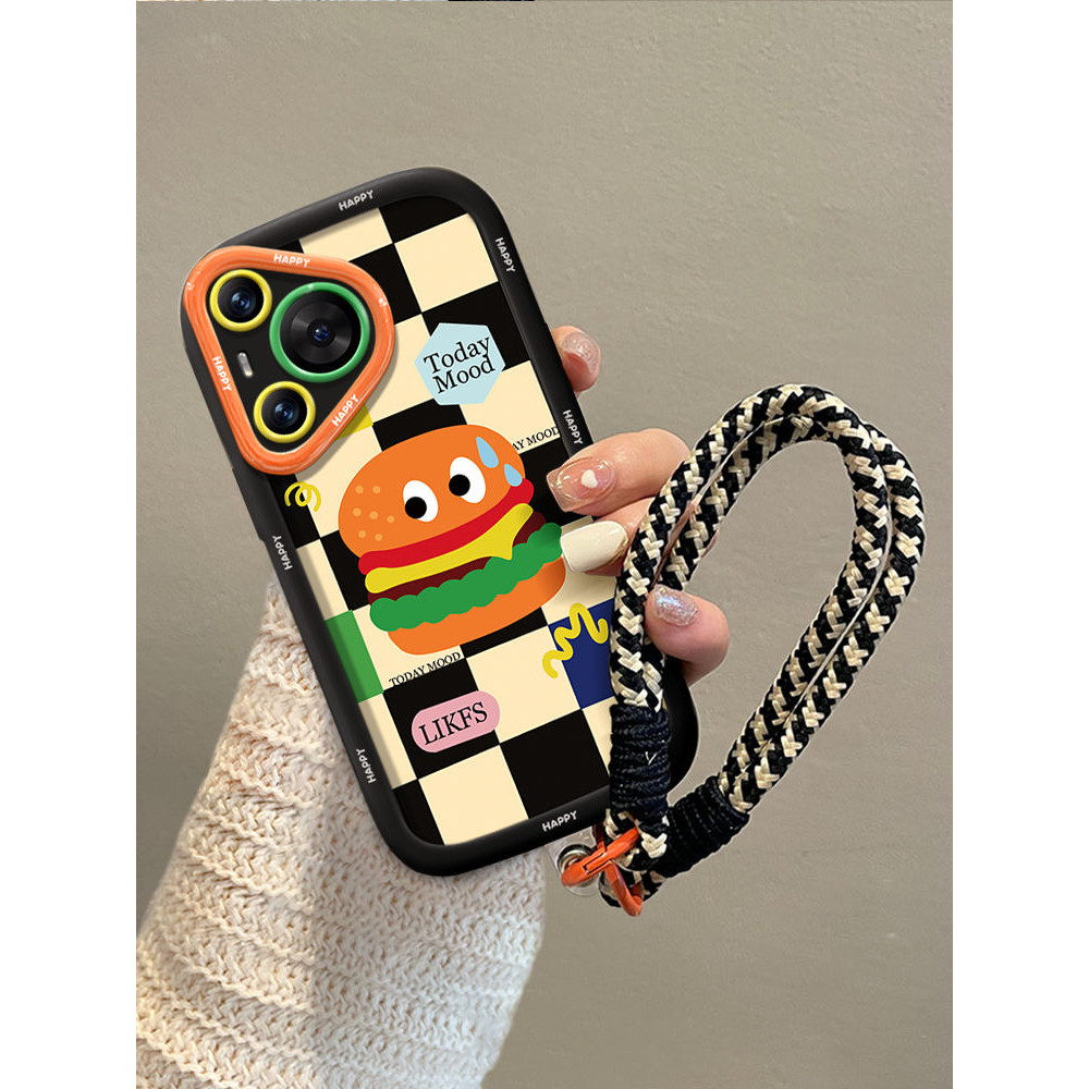 น่ารักสายแฮมเบอร์เกอร์กรณีInfinix Hot 60iสมาร์ท 9 Hot 50 Pro Plus P55 4G 8 Plus Rs4 Hot 11 10 9 Play