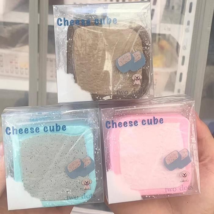 [ Ready ] Squishy License Twodots Cheese Cube Super Soft Slow Rising