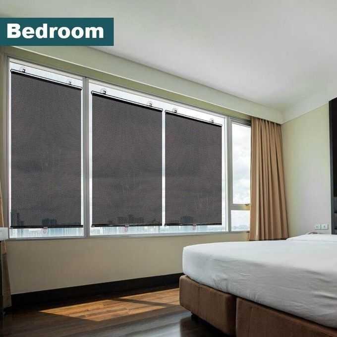 VFD Roller Blind Glass Window Cover Curtain Stick-on Home Office Curtain ใหม่