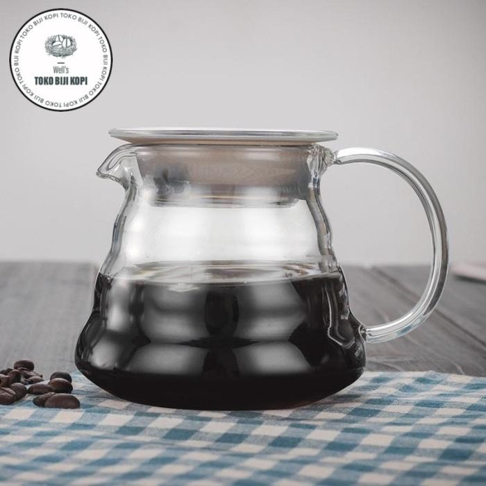V60 Cloud Coffee Server Glass Coffee Tea Pot / V60 Kettle - 360 ml