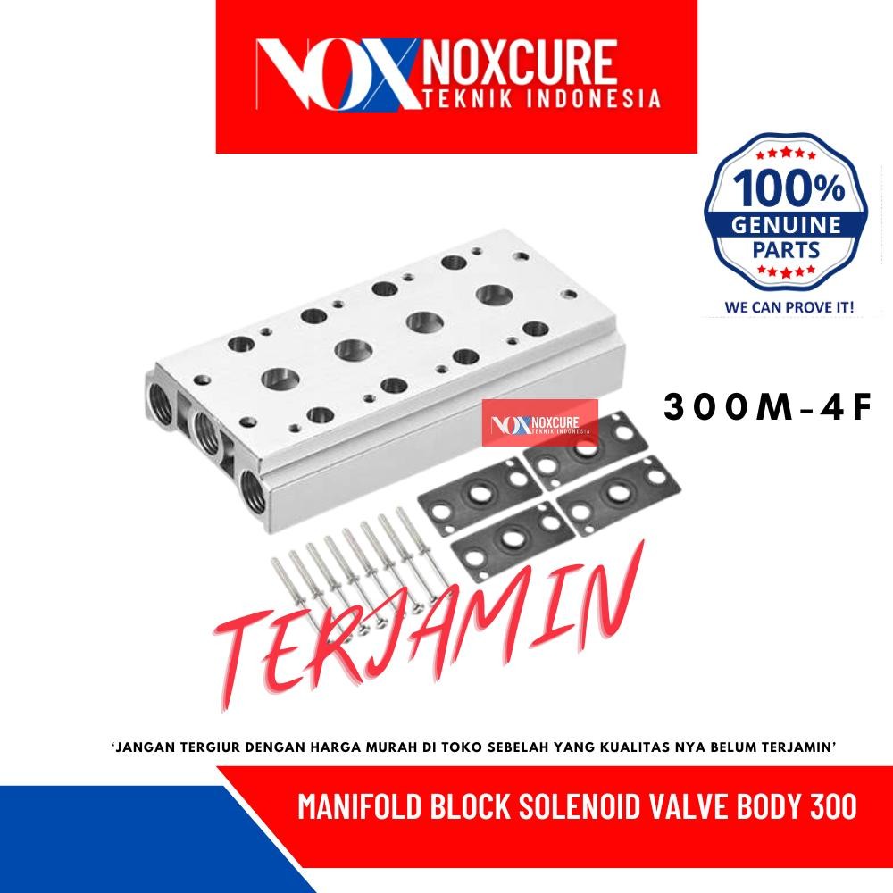 300M-4F MANIFOLD BLOCK SOLENZANOID VALVE BODY 300 4 ROWS TYPE SOLANOID V53 / 4V310