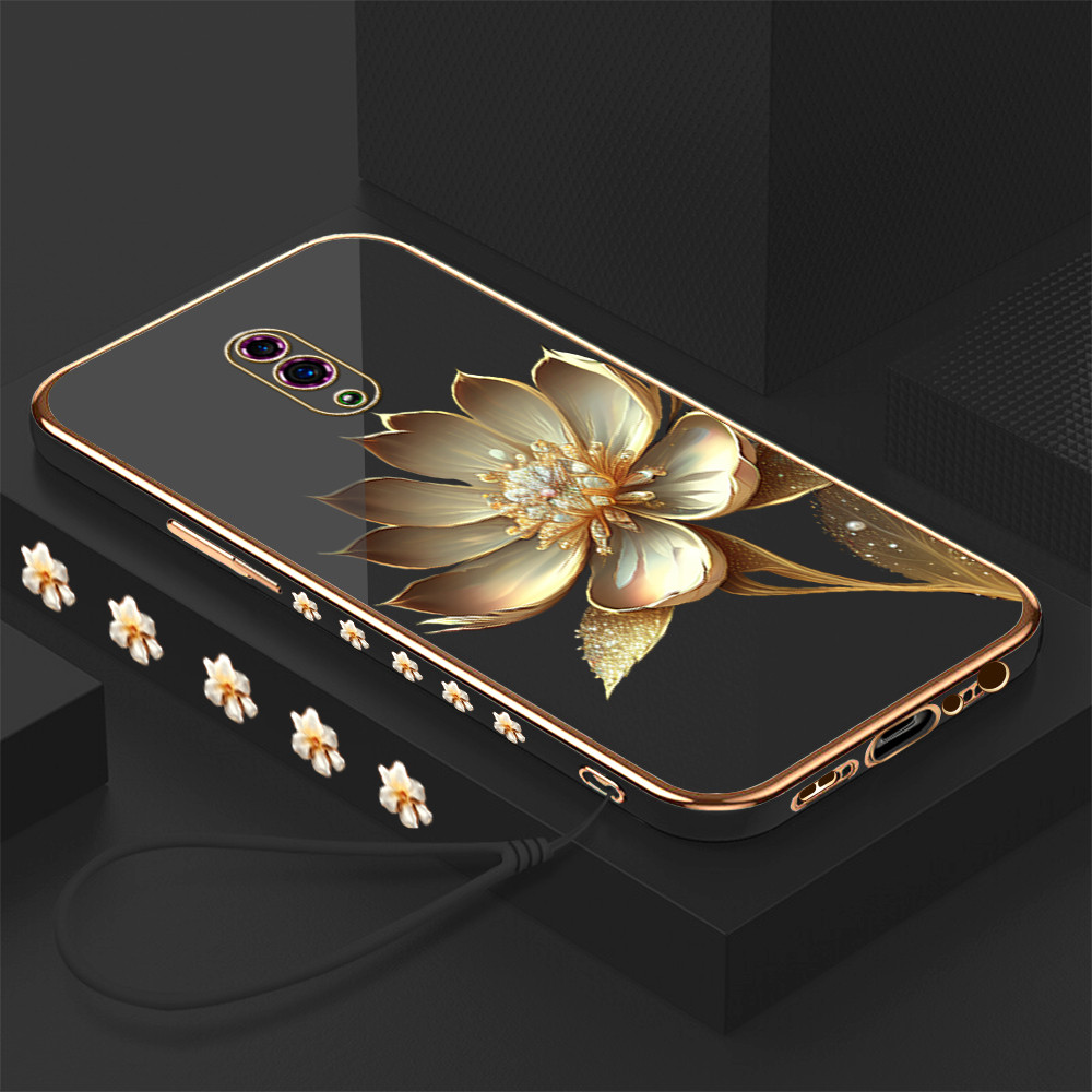 LOKAL [จัดส่งในพื้นที่] OPPO Reno 3 4 4f 5 5k 6 7 7z 8 8T 8Z 4G 11F 13FS 5G Casing HP Flower Pattern