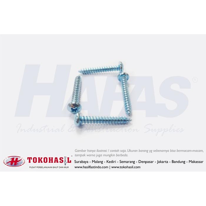 สกรู Tapping Ph+ 8 X 3/8" (สีขาว) สกรู - 2000 ชิ้น