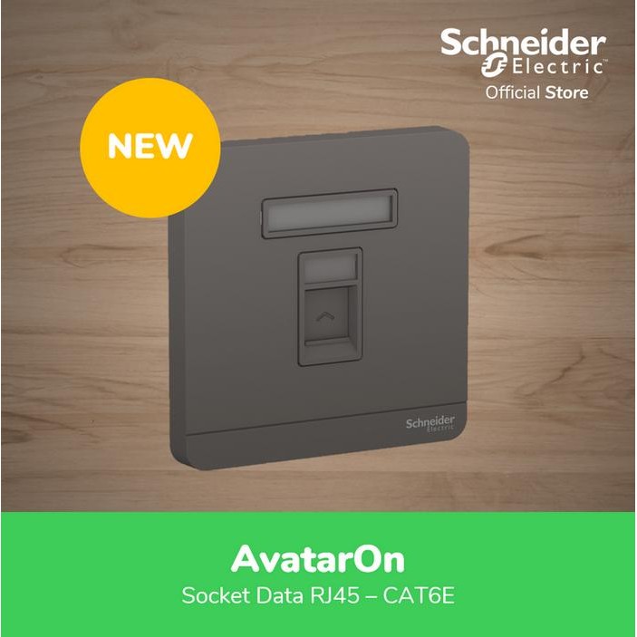 Schneider Electric AvatarOn Dark Grey Data Soc RJ45 CAT6E E8331RJS6_DG
