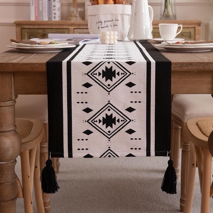 Fiwa Table Runner Aesthetic Minimalist Long Monochrome Table Cloth