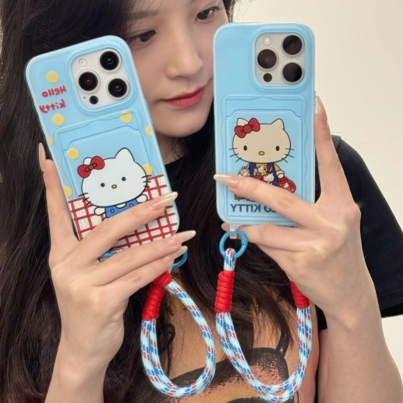 Halo Kitty Girls Drop Resistance Card Holder Casing Xiaomi 14T Pro Poco X7 Pro 5G C75 C7113T Pro C65