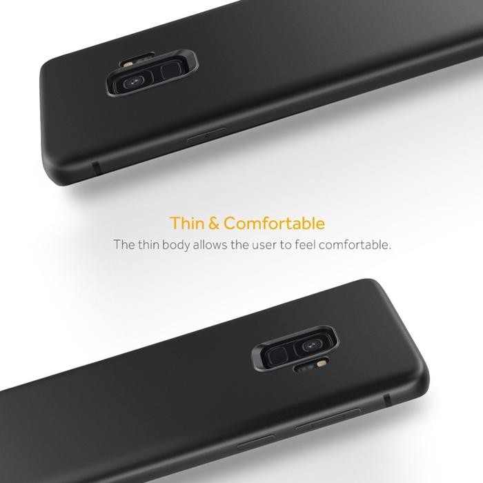 (Allthebest) Samsung S9 S9 Plus Slim Matte Case Premium Soft Black Doff - Sam