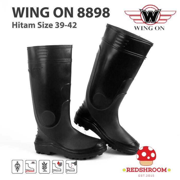 รองเท้าบูท Wing On ใหม่ล่าสุด 8898 สีดํา