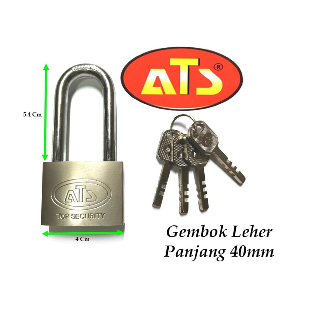 CGP WHOLESALE ATS กุญแจ 40 มม. คอยาว แข็งแรง ทนทาน กุญแจรั้วกระเป๋าเดินทาง