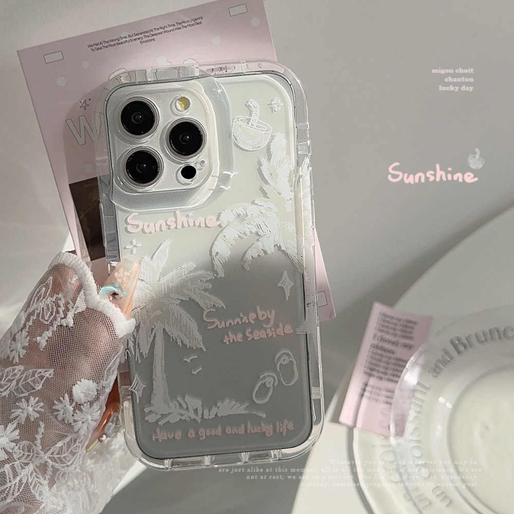 White Coconut Tree Aesthetic Soft Case Hp Infinix Hot 60i Note 50 Pro Smart 9 Smart 10 Plus 73011S N