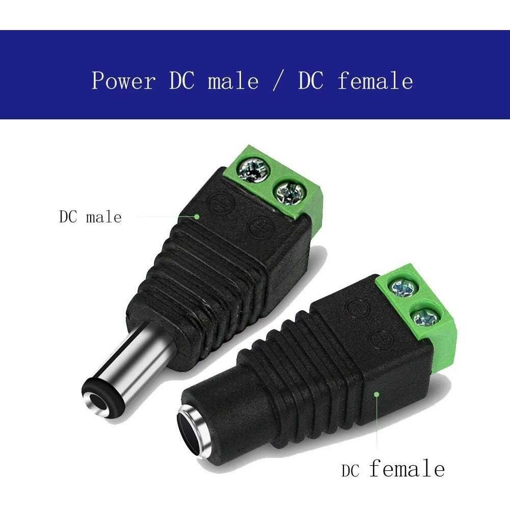 Elecapital Dc 12V ชายหญิง Cctv Led Strip Jack Connector 5 คู่ - Ec5