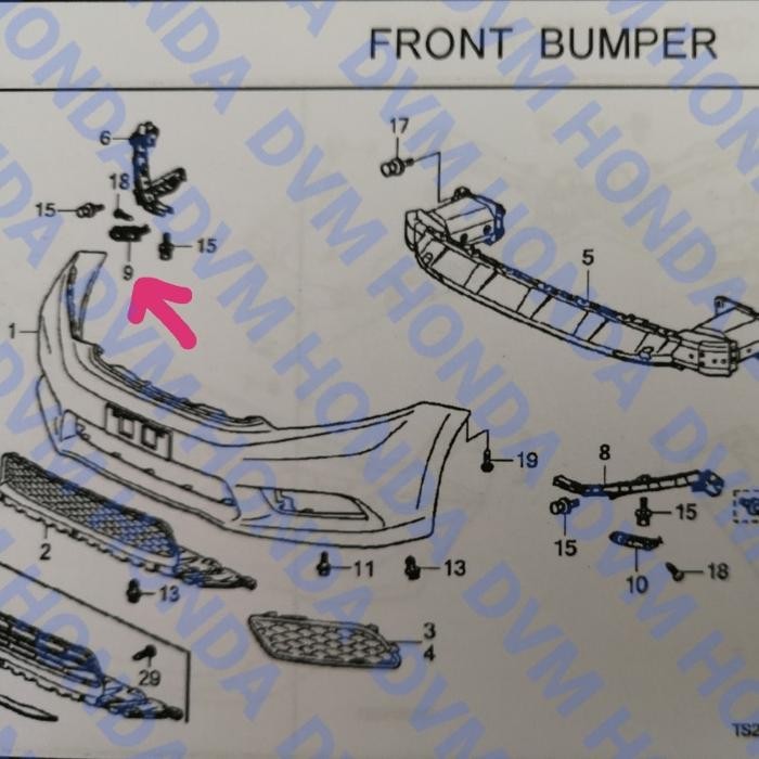 Original Civic Fb อะไหล่ขายึดกันชนหน้าขวา