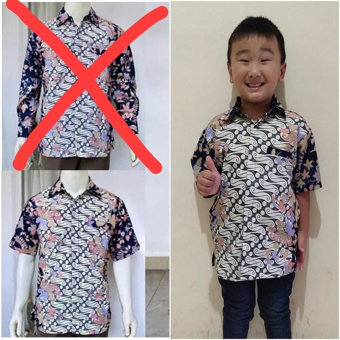 เสื้อบาติกสั้นคู่รัก KEMEJA Iksan พ่อและลูกชาย