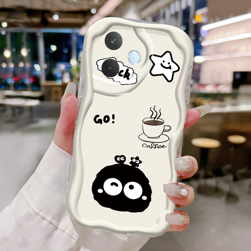 เคสโทรศัพท์สําหรับOPPO A5 Pro 4G A5 Pro 5G A5 Energy 5GกรณีสีดําผมBallกรณีHPใหม่ครีมซิลิโคนโทรศัพท์ก