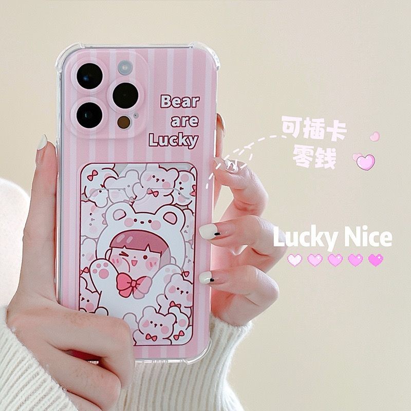 MERAH สาวแฟนซีการ์ตูนสีชมพูผู้ถือบัตรกรณี Vivo Y19s Pro Y29 5G Y19S V40 Lite 4G 5G Y28 Y18 Y33S Y33T