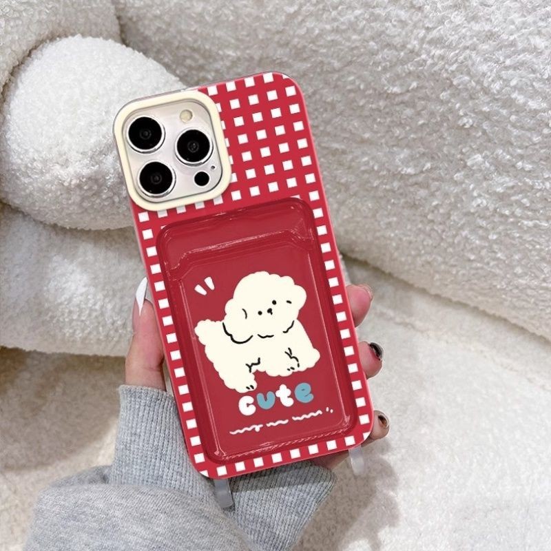 MERAH สาวลายสก๊อตสีแดงสุนัขปลอก Xiaomi F7 C85 C71 15 14 14T Poco X7 Pro C75 C65 M6 F5 M3 M4 M4 11 12