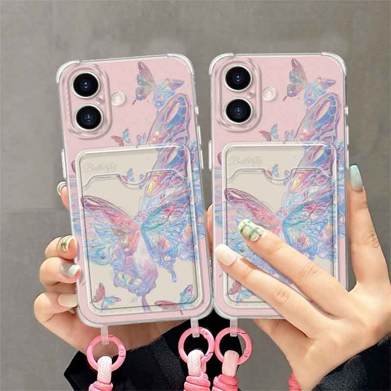 Drop Resistance Strap Card Holder Butterfly Case Hp Redmi 13X 13C A3 A5 Note 14 Pro Plus 5G 14C 9Aa1