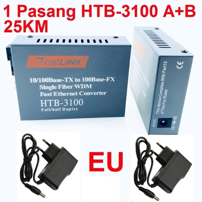 HTB3100 A+B ตัวแปลงสื่อไฟเบอร์ออปติก HTB-3100 Netlink 10/10