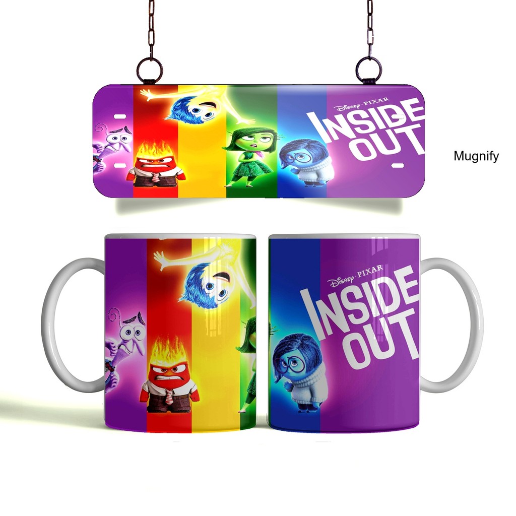 แก้วแก้วการ์ตูน Inside Out - Joy, Sadness, Anger, Fear & Disgust แก้วมัคการ์ตูน Pixar Inside Out